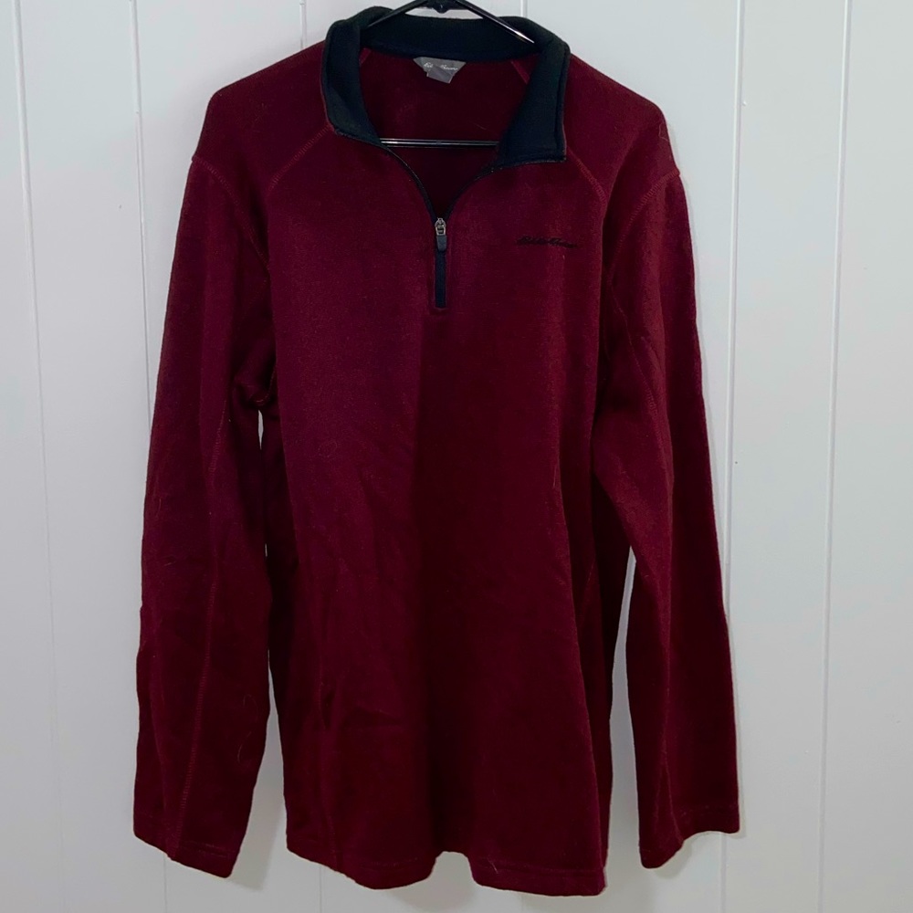 Eddie Bauer - Men’s Large Tall Maroon 1/4 zip